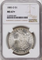 1885-O Morgan Dollar NGC MS67+