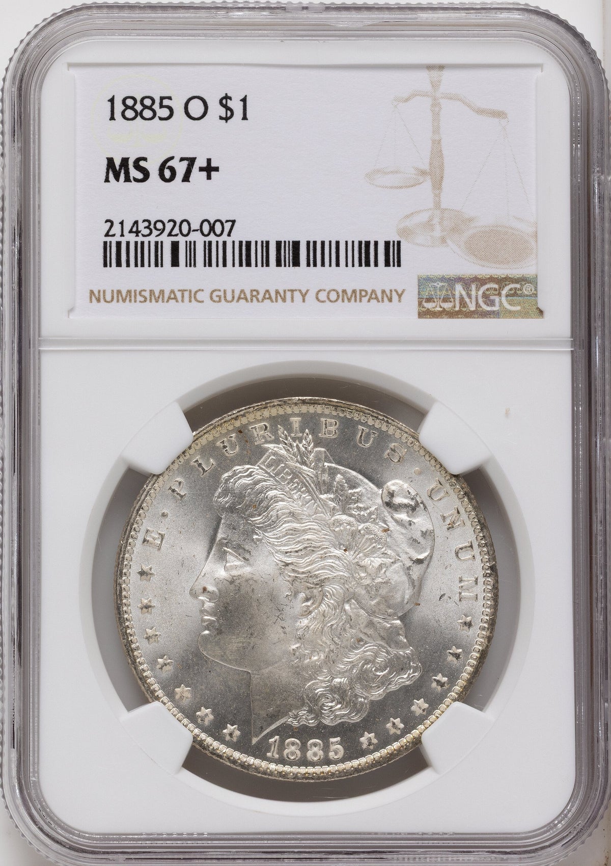 1885-O Morgan Dollar NGC MS67+