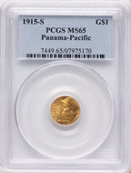 1915-S G$1 PAN-PAC Gold Dollar Commemorative Gold PCGS MS65