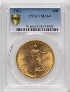 1912 $20 Saint-Gaudens Double Eagle PCGS MS64
