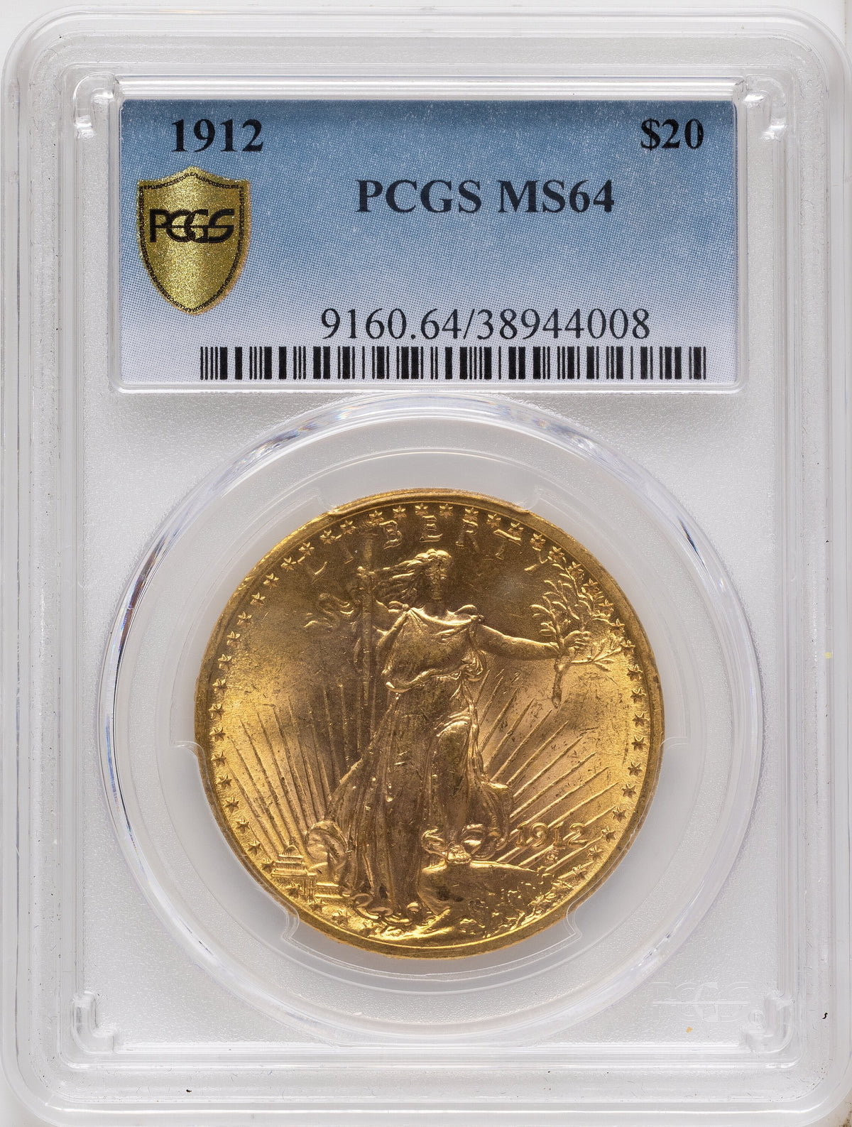 1912 $20 Saint-Gaudens Double Eagle PCGS MS64