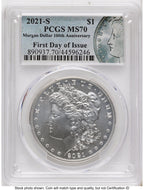 2021 6 Coin Morgan & Peace Dollar Set FDI Morgan/Peace Label PCGS MS70
