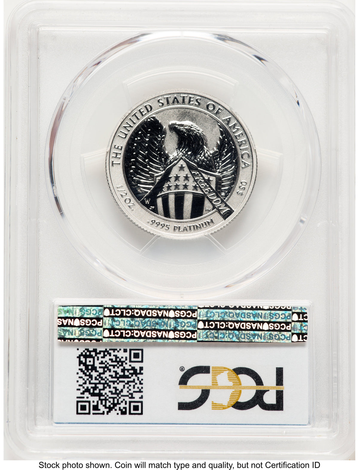 2007-W Reverse Proof Platinum Eagle 1/2 oz Blue Gradient PCGS PR70