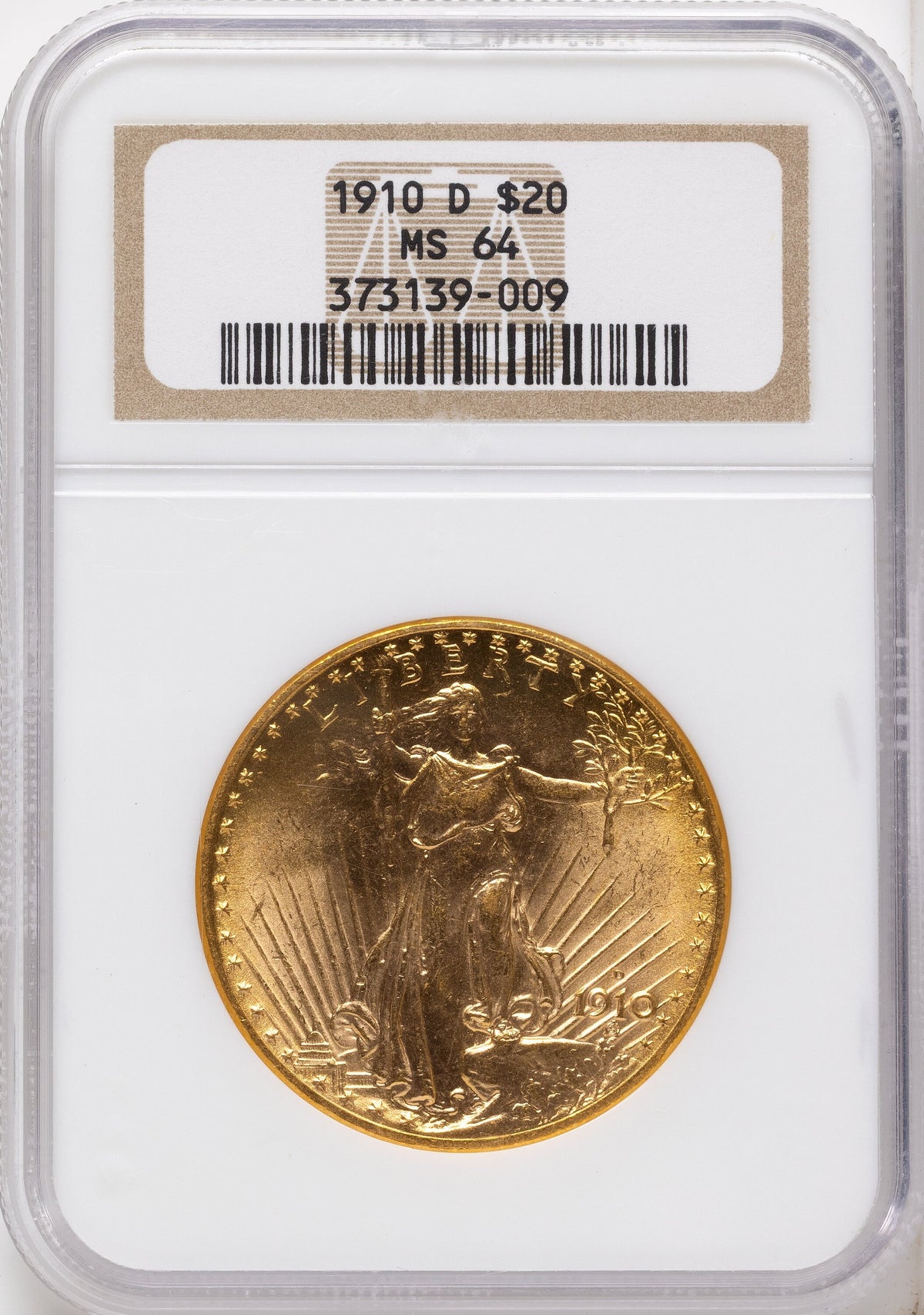 1910-D $20 Saint-Gaudens Double Eagle NGC MS64