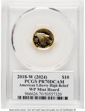 2018-W G$10 American Liberty High Relief WP Mint Hoard David Hall PCGS PR70
