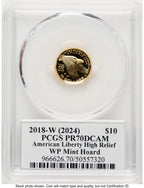 2018-W G$10 American Liberty High Relief WP Mint Hoard David Hall PCGS PR70