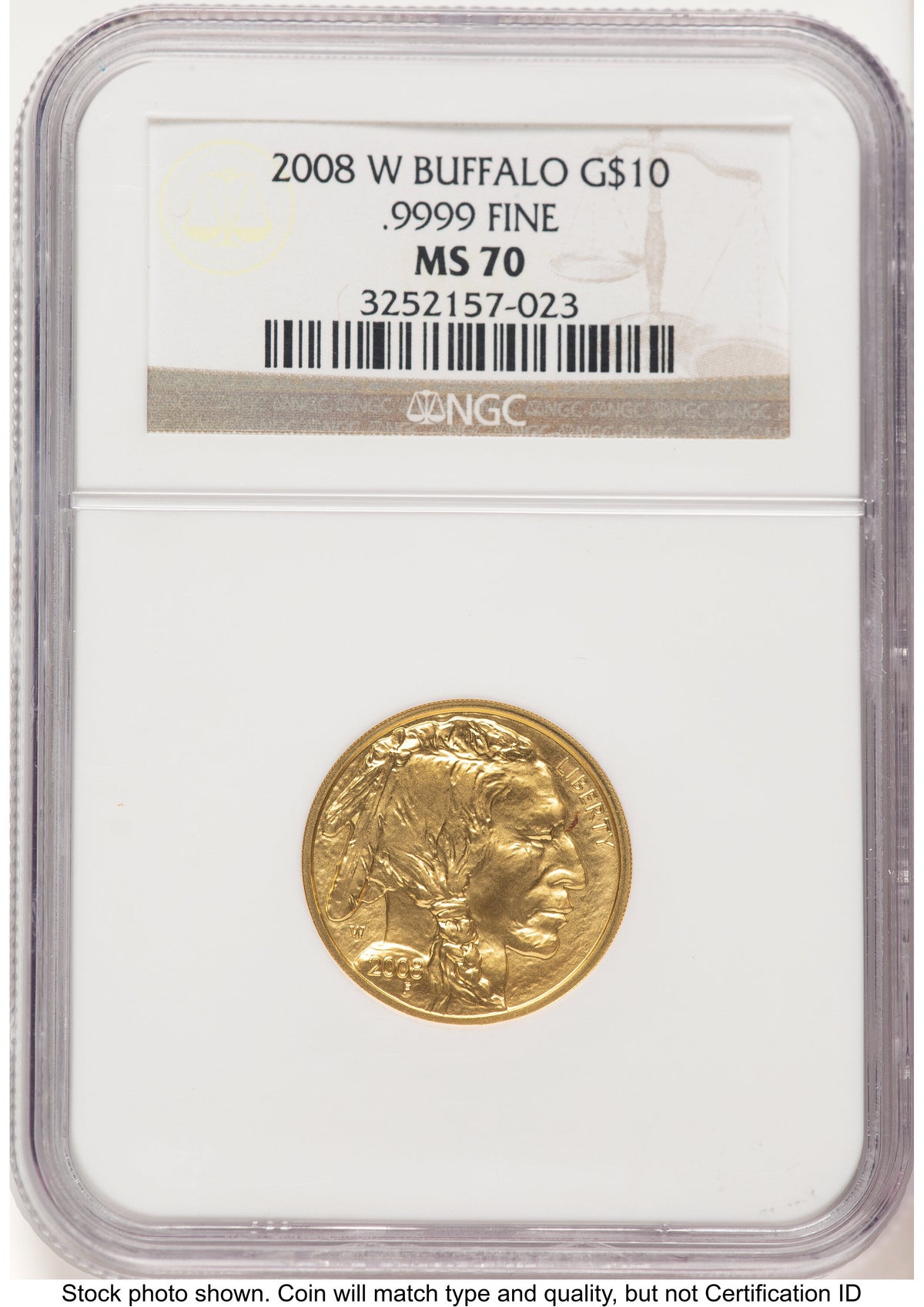 2008-W Burnished Gold Buffalo 1.85 oz Brown Label NGC MS70