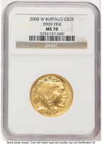2008-W Burnished Gold Buffalo 1.85 oz Brown Label NGC MS70