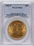 1902-S $20 Liberty Double Eagle PCGS MS63