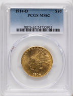 1914-D $10 Indian Eagle PCGS MS62