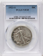 1923-S 50C Walking Liberty Half Dollar PCGS VF35
