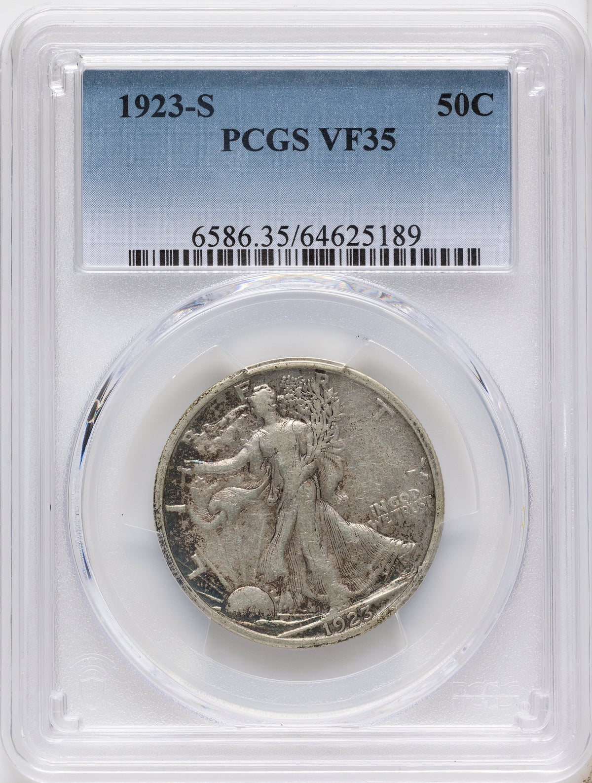 1923-S 50C Walking Liberty Half Dollar PCGS VF35