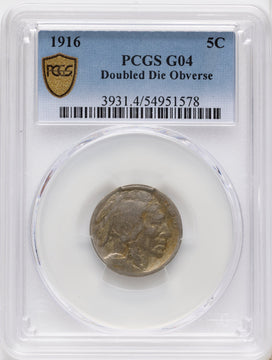 1916 Doubled Die Obverse Buffalo Nickel PCGS G4