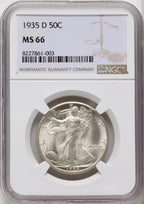 1935-D 50C Walking Liberty Half Dollar NGC MS66