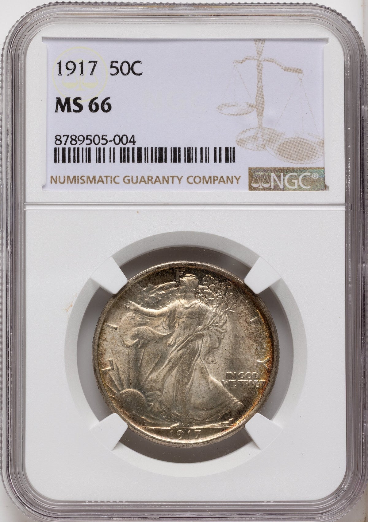 1917 50C Walking Liberty Half Dollar NGC MS66