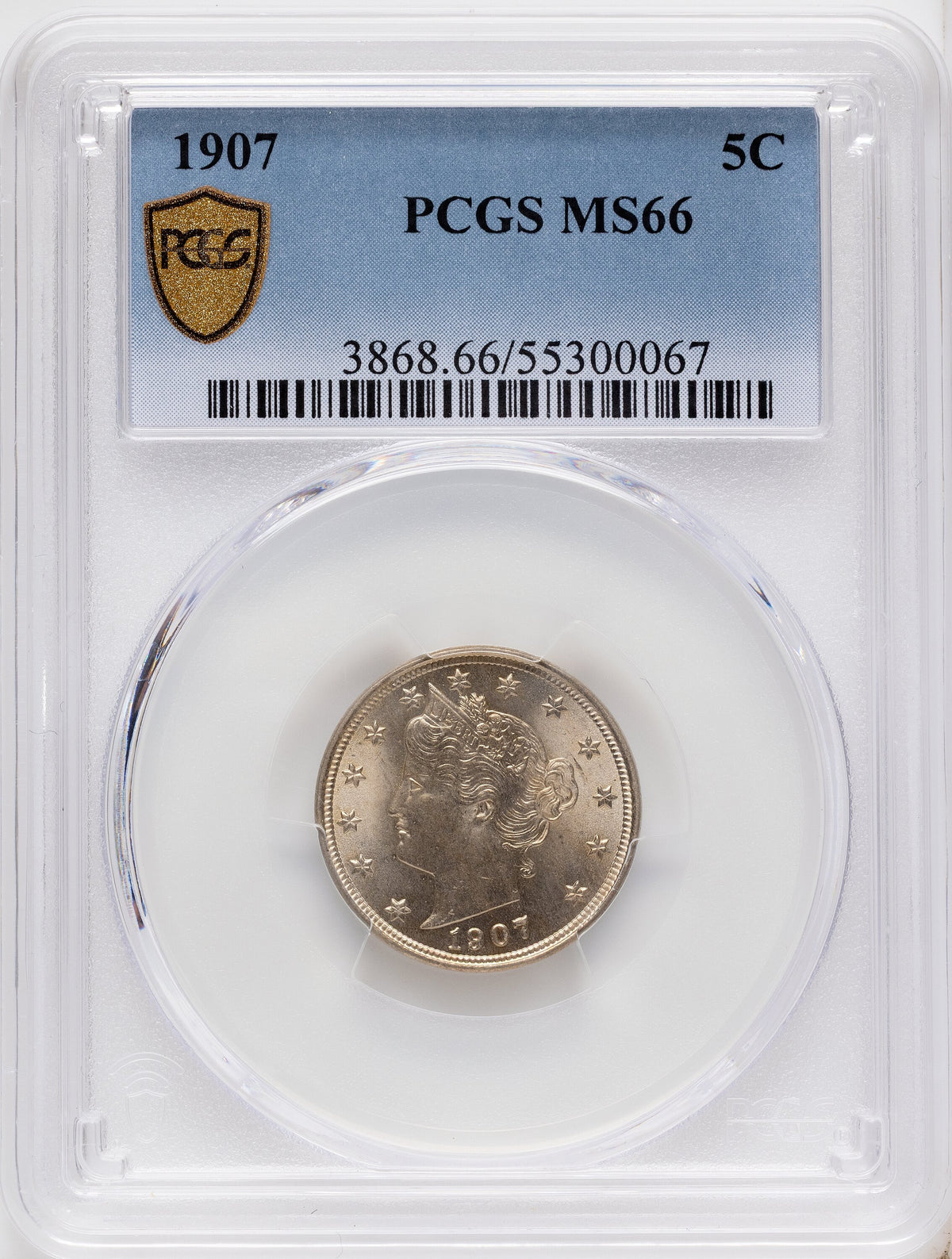 1907 5C Liberty Nickel PCGS MS66