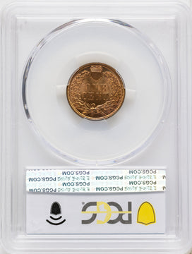 1885 1C RD Indian Cent PCGS MS65