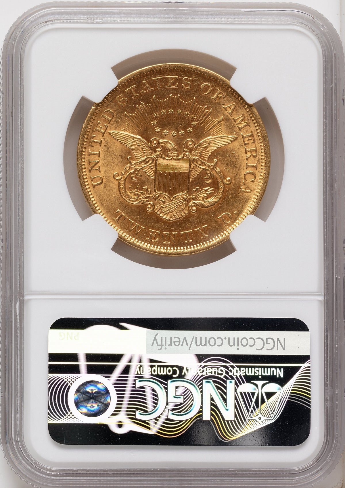 1852 $20 Liberty Double Eagle NGC AU58