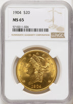 1904 $20 Liberty Liberty Double Eagle NGC MS65