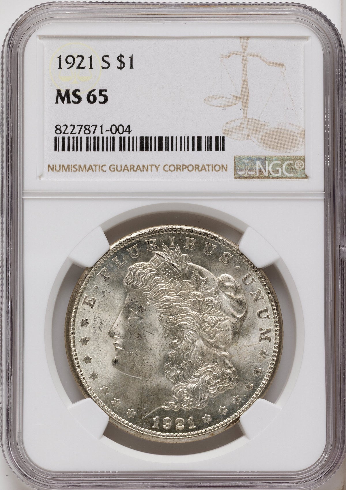 1921-S Morgan Dollar NGC MS65