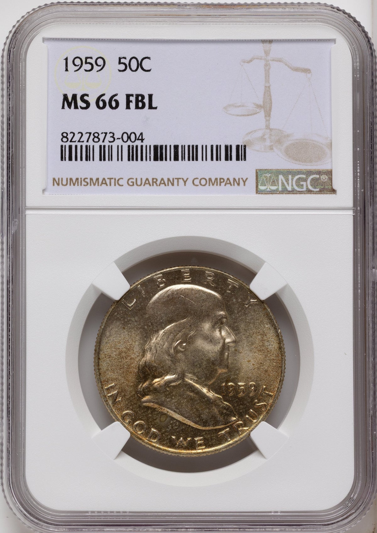1959 50C FL Franklin Half Dollar NGC MS66