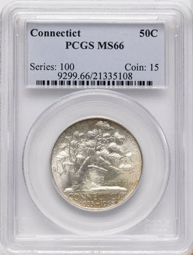 1935 50C Connecticut Commemorative Silver PCGS MS66
