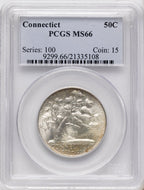 1935 50C Connecticut Commemorative Silver PCGS MS66