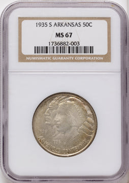 1935-S 50C Arkansas Commemorative Silver NGC MS67