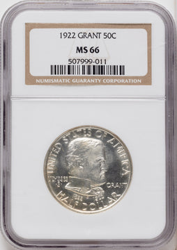 1922 50C Grant No Star Commemorative Silver NGC MS66