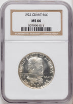 1922 50C Grant No Star Commemorative Silver NGC MS66