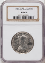 1921 50C Alabama Commemorative Silver NGC MS65