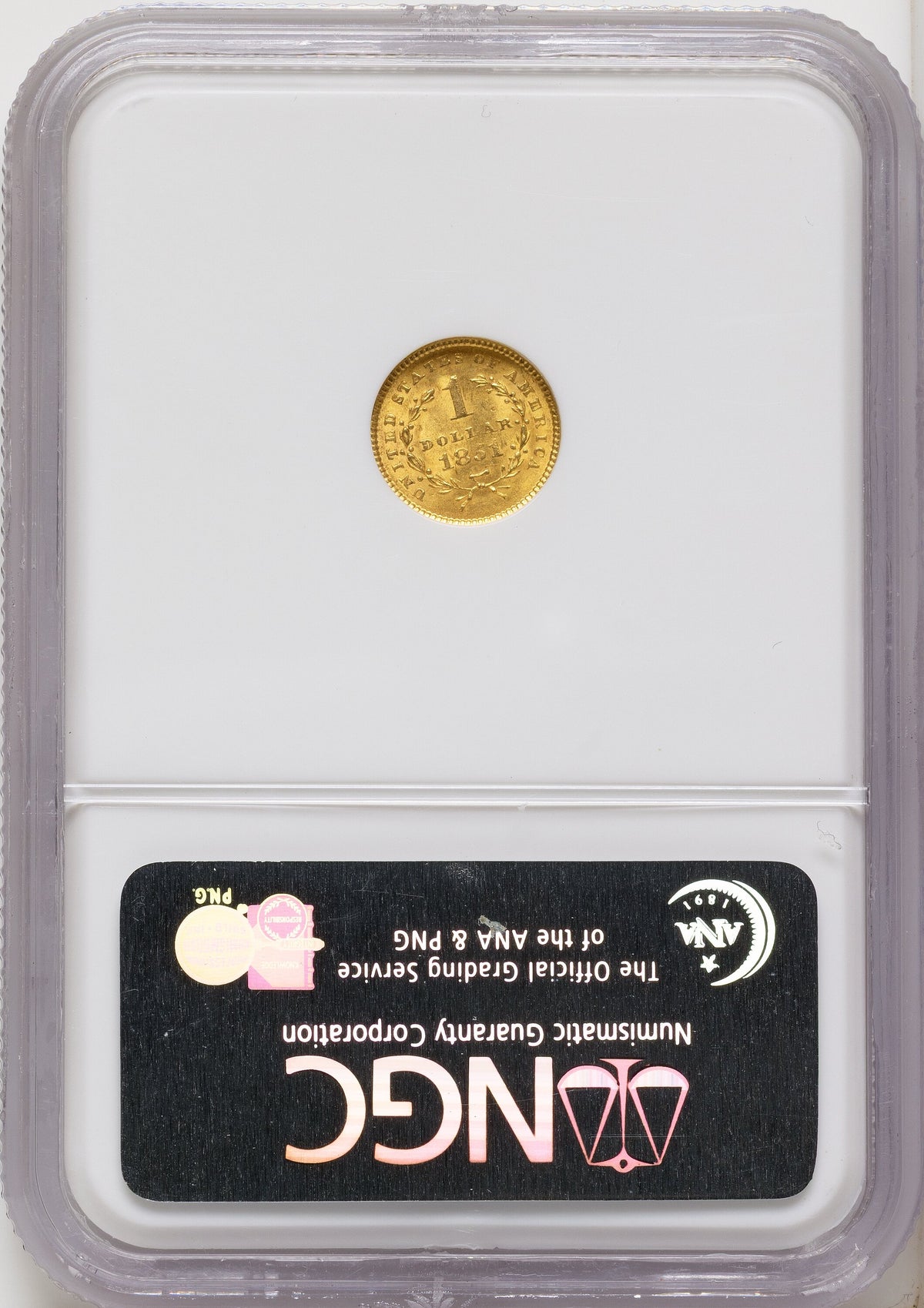 1851 G$1 Gold Dollar NGC MS63