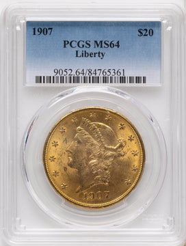 1907 $20 Liberty Liberty Double Eagle PCGS MS64