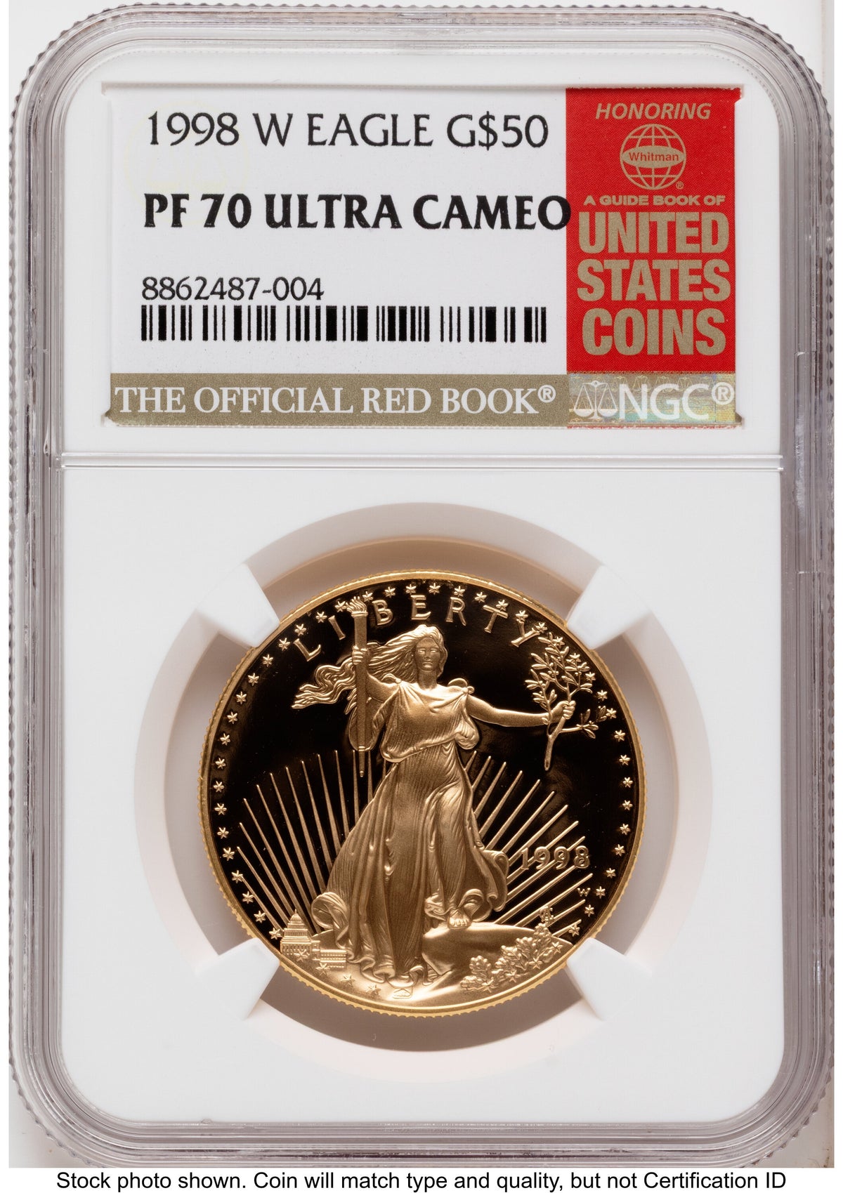 1998-W Proof Gold Eagle 1 oz Red Book NGC PF70