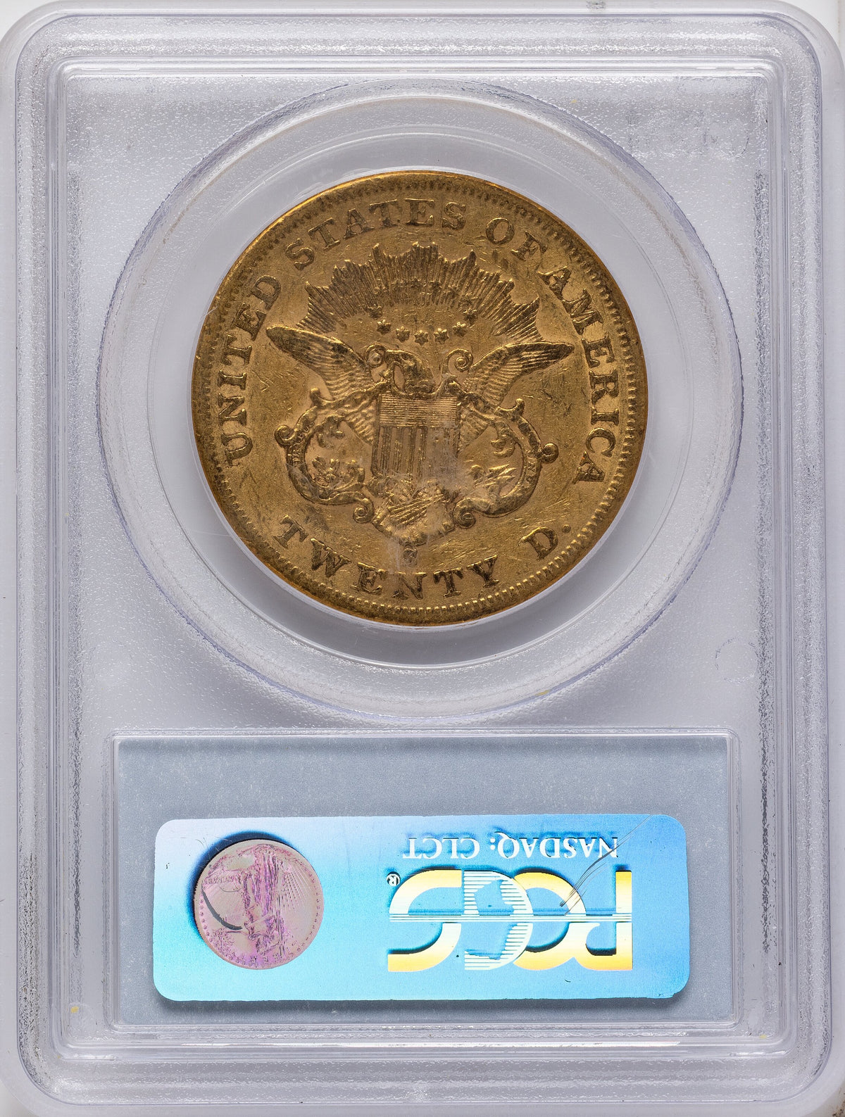 1858-S $20 Liberty Double Eagle PCGS AU50