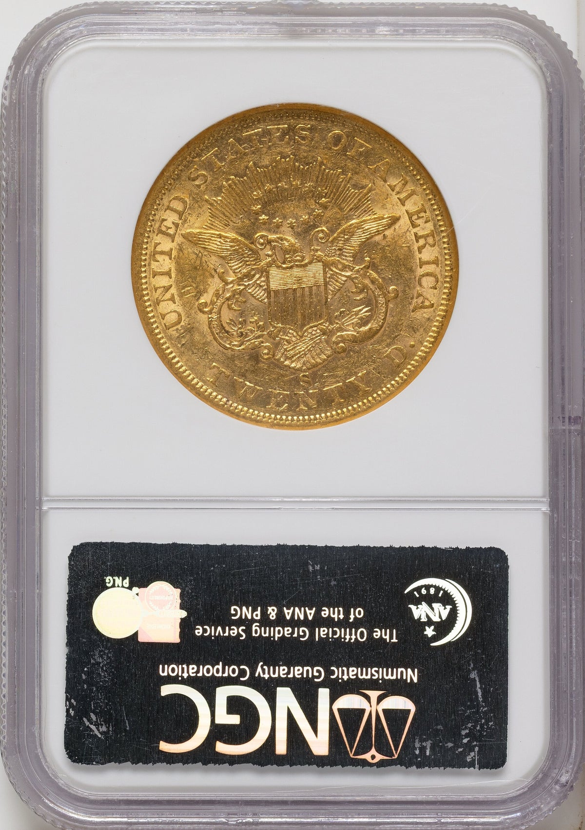 1856-S $20 Liberty Double Eagle NGC AU55