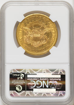 1857-S $20 Liberty Double Eagle NGC AU50