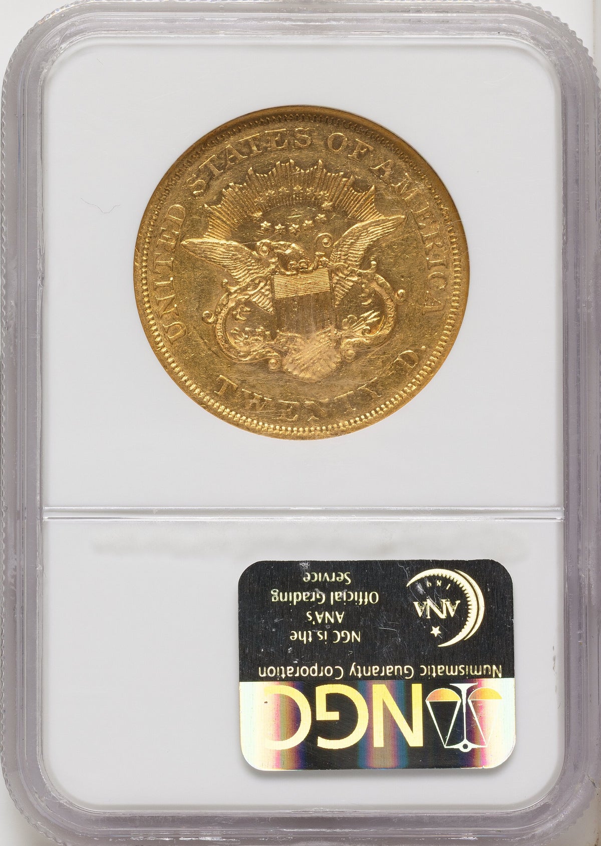 1861 $20 Liberty Double Eagle NGC AU53