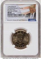 2026 Semiquincentennial President Donald J. Trump $1 (Privy Mark) FDI Trump Label NGC MS66
