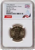 2026 Semiquincentennial President Donald J. Trump $1 (Privy Mark) FDI America 250 Congress Building Label NGC MS65