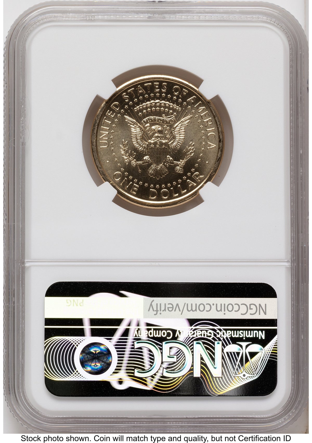 2026 Semiquincentennial President Donald J. Trump $1 (Privy Mark) Congress Eagle Flag Label NGC MS65