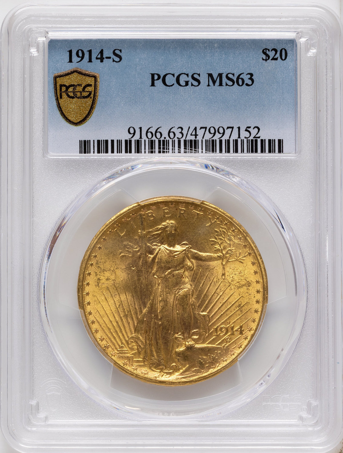 1914-S $20 Saint-Gaudens Double Eagle PCGS MS63