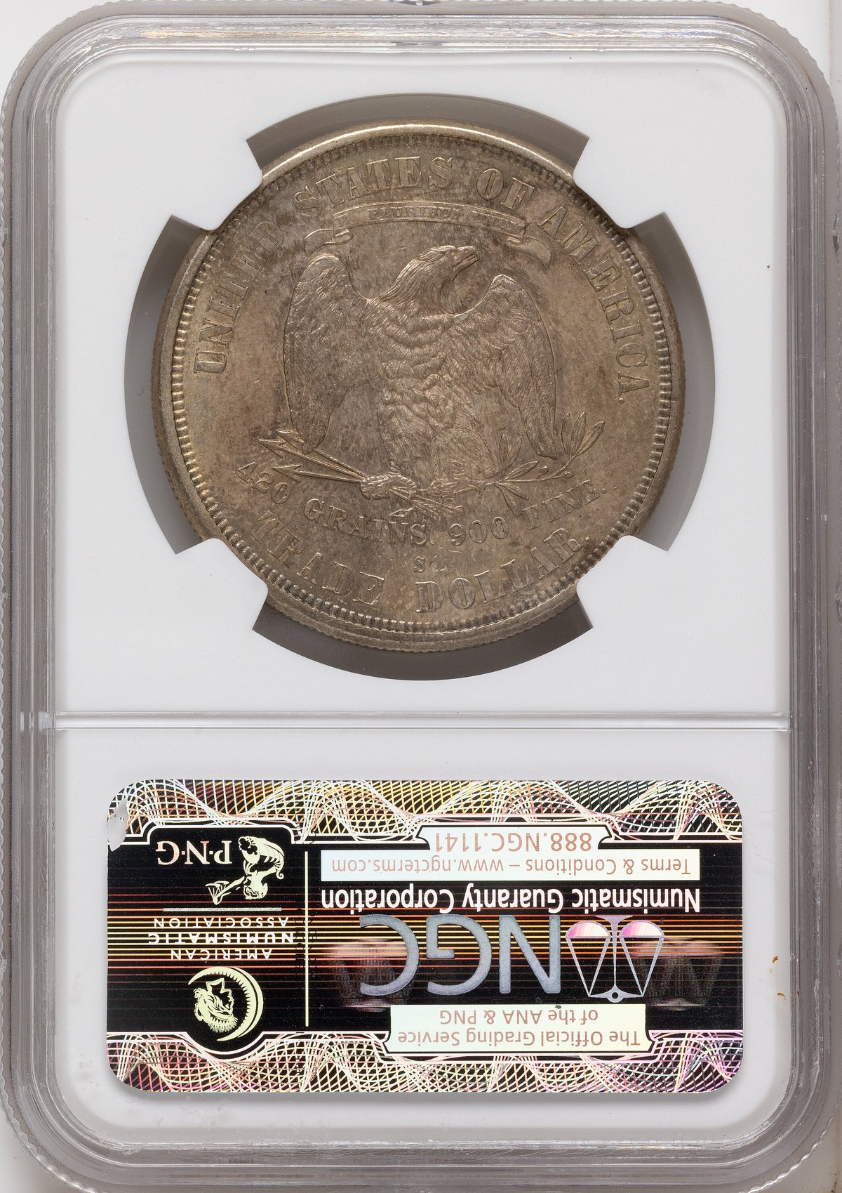 1875-S T$1 CAC Trade Dollar NGC AU58