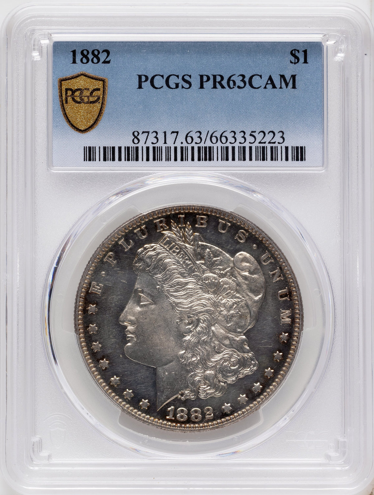1882 CA Proof Morgan Dollar PCGS PR63