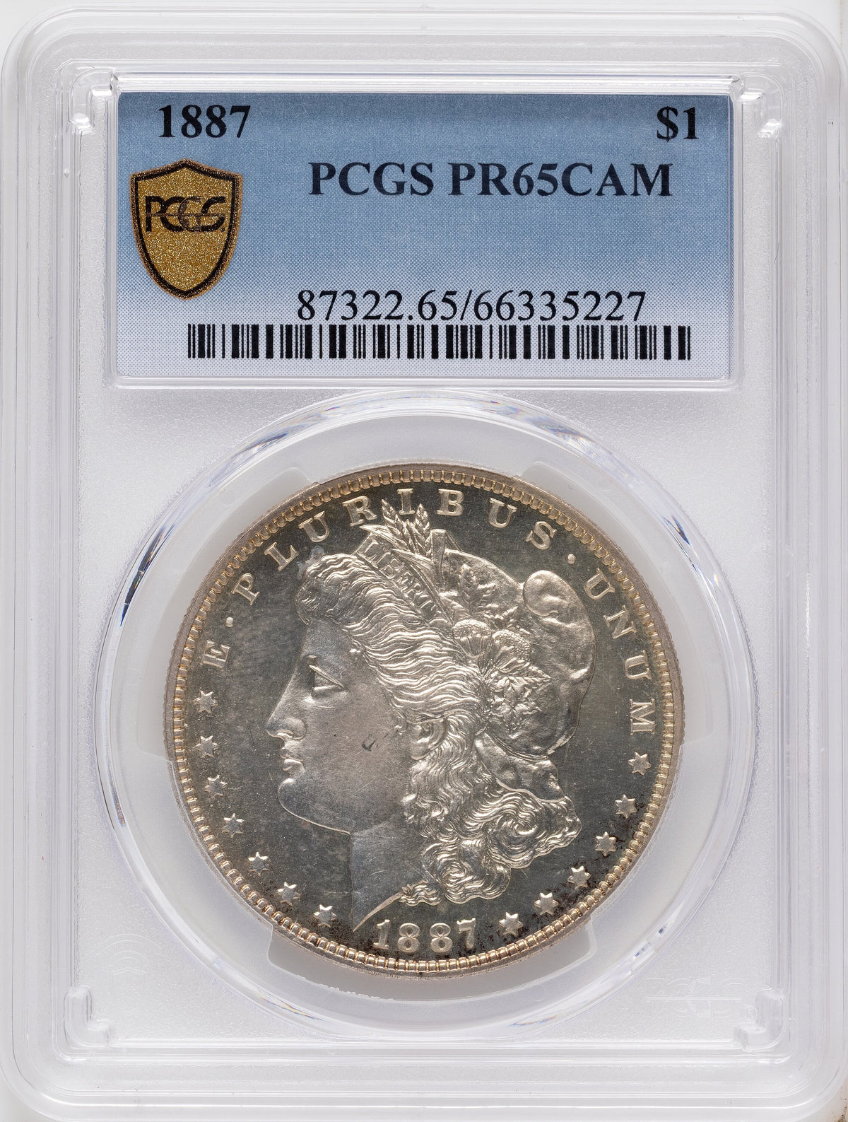 1887 CA Proof Morgan Dollar PCGS PR65