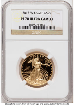 2013-W Proof Gold Eagle 1/2 oz Brown Label NGC PF70
