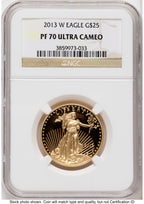 2013-W Proof Gold Eagle 1/2 oz Brown Label NGC PF70