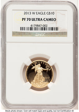 2013-W Proof Gold Eagle 1/4 oz Brown Label NGC PF70