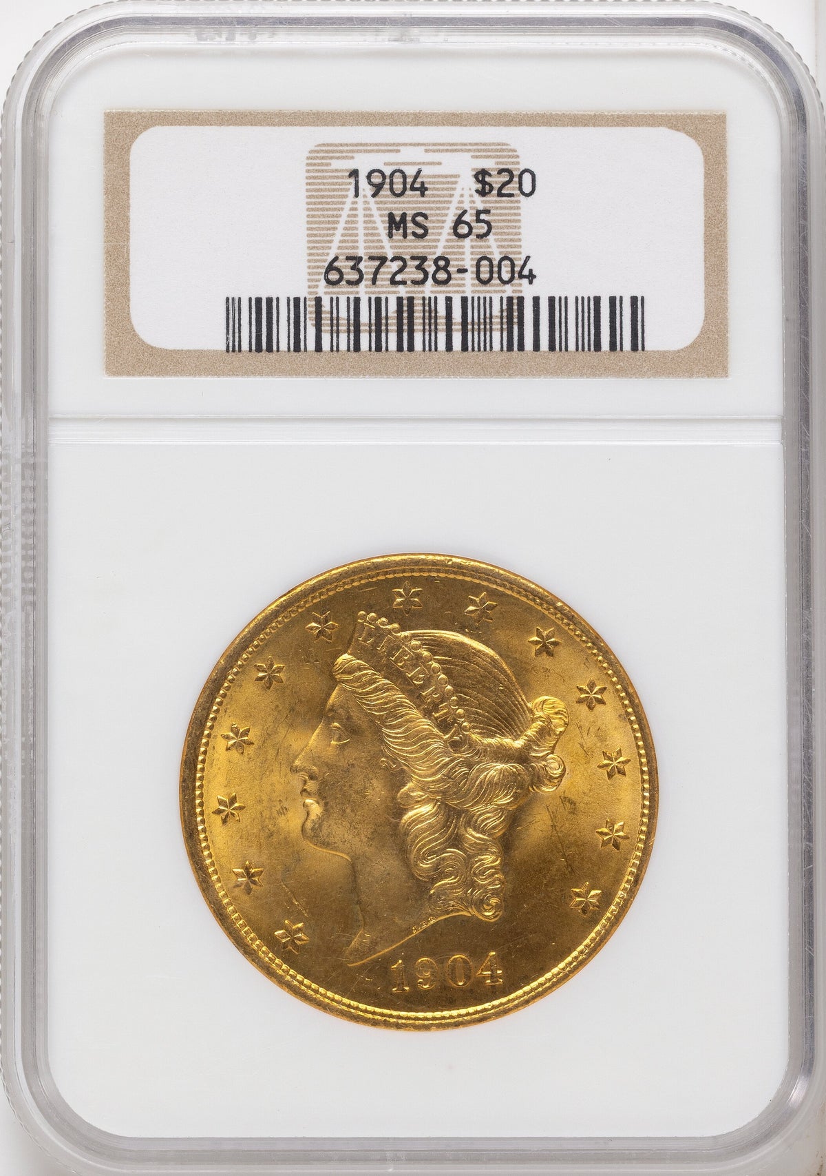 1904 $20 Liberty Liberty Double Eagle NGC MS65