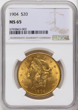 1904 $20 Liberty Liberty Double Eagle NGC MS65